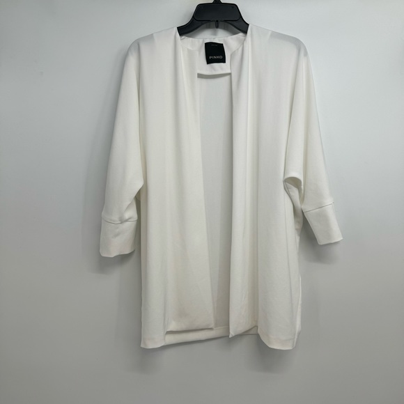 PINKO Blazer Open Front Blazer Jacket Size US 4 White Italy - Picture 2 of 12